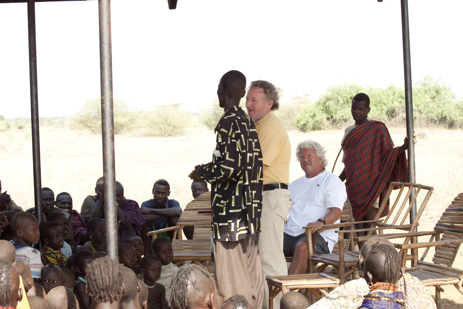 Community gathering in the field